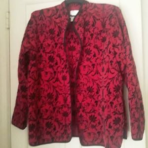 Susan Graver Red and Black Qriental 2 piece set XL